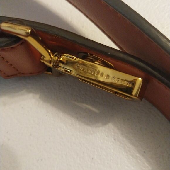 Charles & Keith Circular Buckle Crossbody Purse Bag Mauve Push Lock Closure - Picture 11 of 15